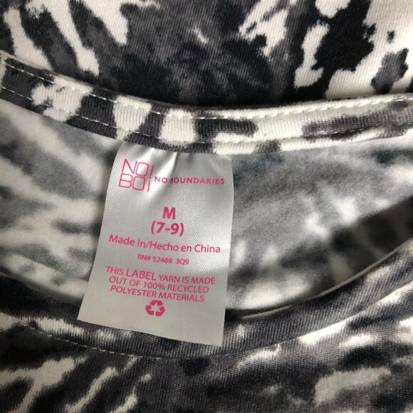 No Boundaries Dress Size Medium 7-9 Black White Tie Dye Soft Knee Length Bodycon - Picture 6 of 9